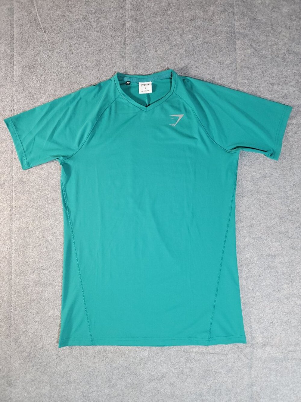 Gymshark Veer Teal V-Neck Athletic Workout Performance T-Shirt Men's Size Small